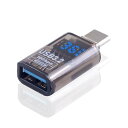 USB-C USB-A 変換コネクタ10Gbps、USB 3.2規格 Type C to Type A 変換アダプタ LED 出力表示付き、透き通る USB Type C 変換アダプタ高速転送 充電対応スマホ/パソコン/充電器等対応,1個(2)