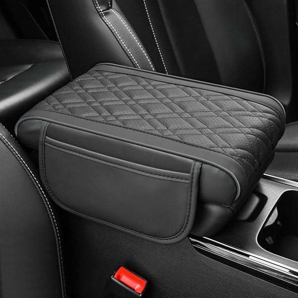 車 アームレストクッション アームレストボックス 保護カバー 平行四辺形柄 コンソールボックス保護カバー 汚れ防止 カー用品 内装パーツ
