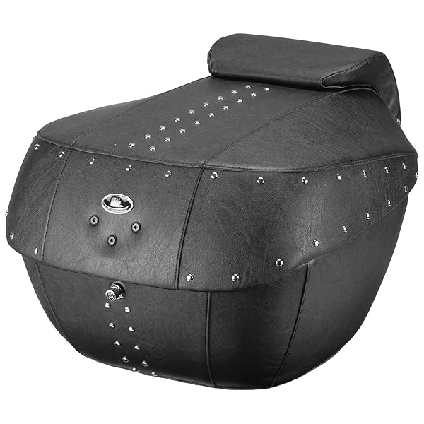 バイク リアボックス 43L 大容量 モノロック レザー外装デザイン バイクシートバッグ 押圧式ロック リ..