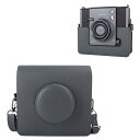カメラケース 富士フイルム チェックス ワイド EVO対応 PUレザー キャリーバッグ Fuji Instax Wide EVOケース Lycheeテクスチャカバー 調節可能なショルダーストラップ付き - 上品なグレー
