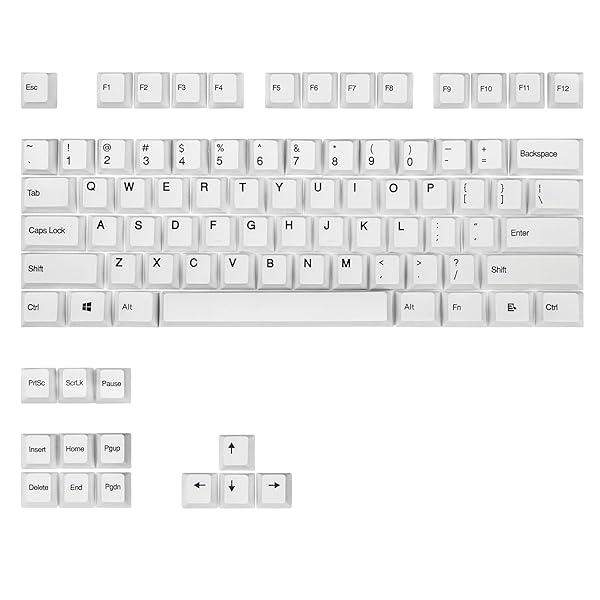 87キーキャップ 昇華印刷 チェリー プロファイル 互換性 61/87 MXスイッチ メカニカルキーボード(ホワイト)