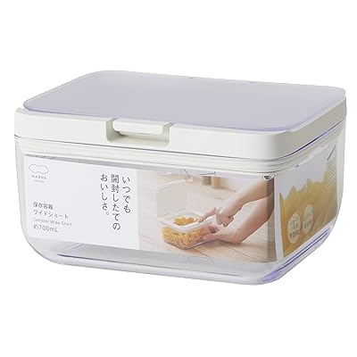 マーナ (marna) 保存容器 (ワイドショート/クリア) キッチン 収納 プラスチック (食材 調味料 湿気防止) グッドロックコンテナ K762CL