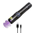 ブラックライト 365nm波長 10W UVライト USB充電式 紫外線ライト アルミニウム合金 高耐久 多機能 UV懐中電灯 軽量小型 レジン硬化 釣り ペット尿検出 真贋用 鑑定 鉱物用 目には見えない汚れに対策に 18650 電池 を付き