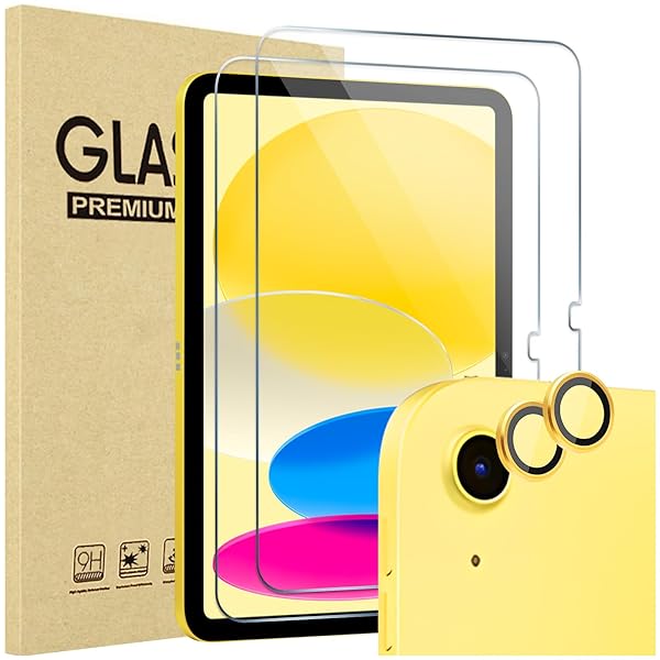 iPad 11世代/10世代 フィルム iPad（A16）11インチ 2025/10.9インチ 2022通用 画面保護2枚 レンズ保護2枚 全面吸着タイプ 耐衝撃 クリア強化ガラス 貼る工具付き