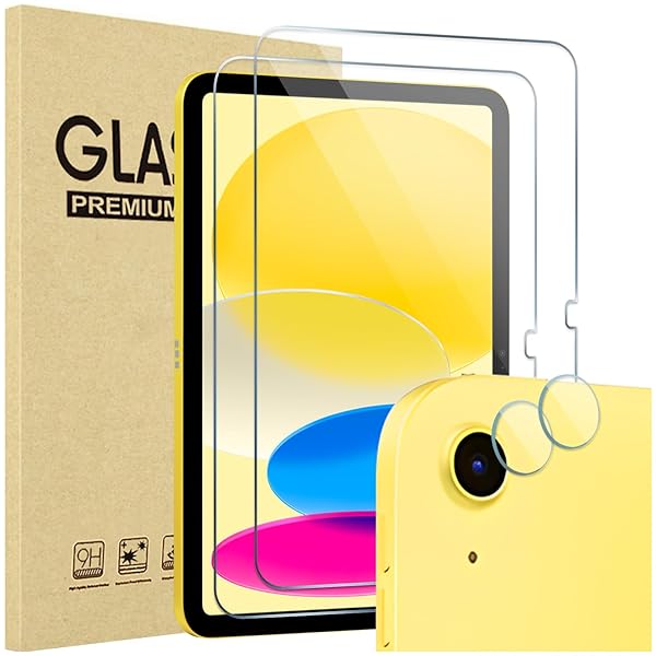 iPad 11世代/10世代 フィルム iPad（A16）11インチ 2025/10.9インチ 2022通用 画面保護2枚 レンズ保護2枚 全面吸着タイプ 耐衝撃 クリア強化ガラス 貼る工具付き