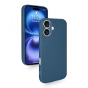 iPhone 16 ケース シリコン 耐衝撃 カバー 軽量 薄型 柔軟 アイフォン16 スマホケース レンズ保護 ワイヤレス充電 マット質感 指紋防止 擦り傷防止 落下防止 滑り止め ストラップホール付き (ブルー)