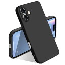 iPhone 16 Plus 用 ケース シリコン 液体シリコン 耐衝撃 アイフォン16Plus カバー 薄型 軽量 ソリッドカラー シンプル ストラップホール付き マット感 人気 指紋防止 レンズ保護 ソフト ワイヤレス充電対応 (ブラック)