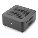 PCケース デスクトップ すべてのアルミニウム コンピュータの小型PCケース (80MM, 黒(穴を開ける))(2)