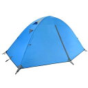 二重層 テント 1 2 3人用 アウトドア 防災用 キャンプ用品 3シーズン 登山テント 撥水加工 軽量 設営簡単 4色選択可能 (ブルー - 1人用)(4)