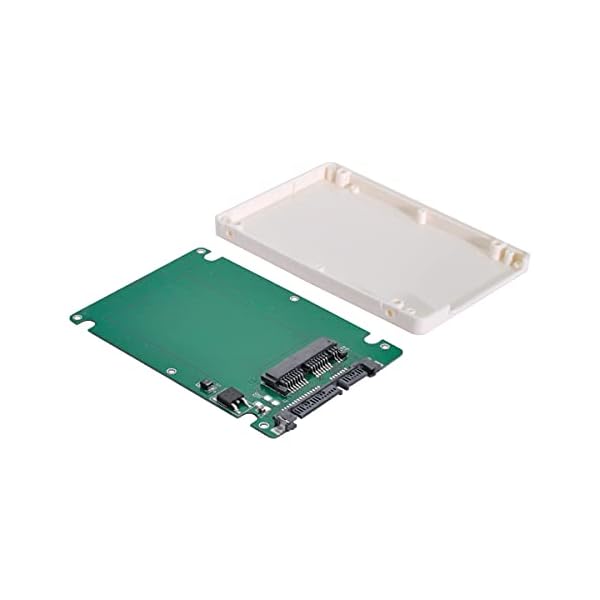 1.8インチ Micro SATA 16ピン SSD - 2.5インチ SATA 22ピン 7+15 ハードディスクケース エンクロージャ ホワイト 高さ7mm