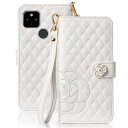 Google Pixel 4a 5G ケース 手帳型 Pixel 4a 5G 手帳型ケース 薔薇刺繍 おしゃれ カメリア花柄 グーグル ピクセル 4a 5G スマホケース 女性向け 上品 高級レザー 軽量 可愛い 手触り 耐衝撃 カード収納 財布型