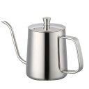 コーヒードリップポット 一人用 ドリップポット コーヒーポット キャンプ 直火 アウトドア コーヒーケトル 580ml 目盛り付き ステンレス 細口 銀色