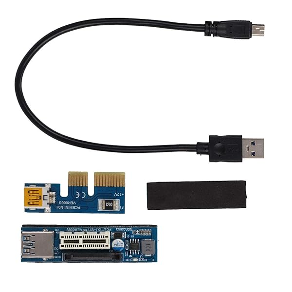 PCI-E 1X延長ケーブル、PCB UEX101 PCI-Eスロットライザーカード電源USBエクステンダー30cm、マザーボードPCI-Eカードスロットに適した プラグアンドプレイPCI延長ケーブル