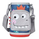 水筒カバー キッズ ボトルカバー 水筒バッグ 子供用 ショルダー 肩掛け 水筒ケース ウォーターボトルバッグ 動物柄 ポーチ付 調節可能 男の子 女の子 運動会 保育園 小学校 通園 通学 遠足 (ポーチ付き- 恐竜)