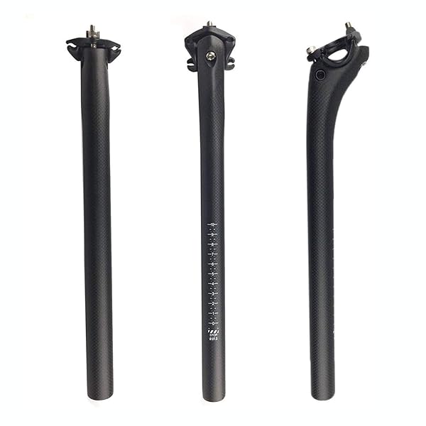 カーボンシートポスト 自転車 超軽量 3K つや消し mtb マウンテン/ロードバイクシートピラー 振動吸収性 25.4/27.2/30.8/31.6 * 350/400 mm