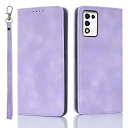 ZTE Libero 5G III ケース A202ZT ケース 手帳型 ストラップ docomo libero5g3 スマホケース au 耐衝撃 リベロ5g 3世代 カバー SoftBank カード収納 スタンド機能 レザー スエードの質感-パープ