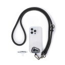 スマホストラップ ストラップホルダー *2 首掛け ショルダー 斜めがけ 極太 携帯ストラップ アウトドア 落下防止(ブラック)