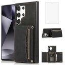 Galaxy S24 Ultra 5G ケース用, ギャラクシーs24ウルトラ 手帳型 スマホケース + GalaxyS24ultra 强化 ガラ...