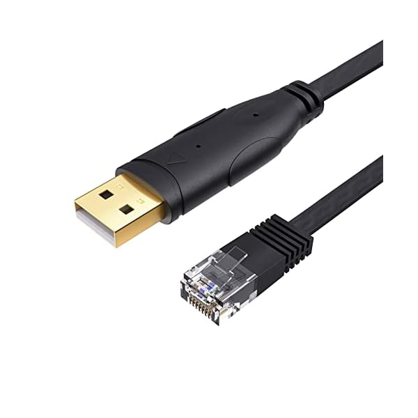 USBコンソールケーブル, [FTDI-FT232RL チップセット内蔵] USB-RJ45シリアルケーブル Cisco、NETGEAR、TP-Link、Linksys、Ubiquiti、Huaweiルータ/スイッチ用 Mac、Windows及びL