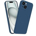 iPhone 15 Plus MagSafe対応 シリコン ケース イフォン 15plus マグネット搭載 ワイヤレス充電 スマホケース 耐衝撃 全面保護 ストラップホールバンパー いpほね15 人気 薄型 いphone カバー ネイビーブルー