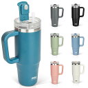 タンブラー 1.2L 水筒 保冷 ステンレスボトル ウォーターボトル ストロー 取っ手付き ジョッキ アウトドア 真空断熱 二重構造 広口 大容量 直飲 女の子 男の子 1200ml ネイビー