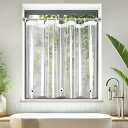 浴室窓カーテン シャワーカーテン 小窓 透明 60cm丈 防寒 保温 冬夏 EVA材質 目隠し 防水 ミニ 短め 防カビ ユニットバス お風呂場 カフェカーテン クリア リング付き 取付簡単