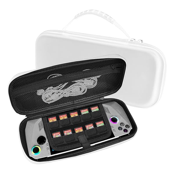 Rog Ally X 収納ケース カバー キズ防止 耐久性 耐衝撃 防水 防塵 保護カバー 収納可能 持ち運びに便利 Rog Ally X 対応 (ホワイト)