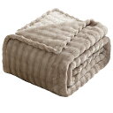 ふわとろ 毛布 冬用 シングル 130x155cm おしゃれ ラビットファー ブランケット 可愛い モコモコ 柔らかい 洗える Blanket (カーキ)
