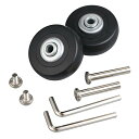 2個セット 静音シリーズキャスター 車輪用交換タイヤキット スーツケース 交換ホイール ショッピングカート キャリーバッグ タイヤどの車輪補修用 キャスター取替え DIY 修理 交換 (直径50mm 幅18mm)