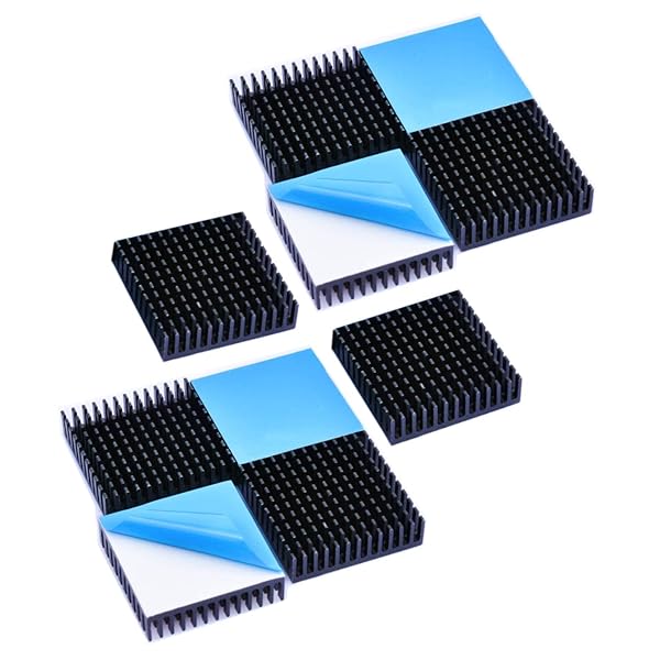 10本 40mm ヒートシンクキット 40mm 40x40x11mm + 3M 8810 熱伝導性粘着テープ 冷却用ヒートシンク 3Dプリンター用 TEC1-12706 熱電性ペルチェクーラー 40mmx40mmx11mm