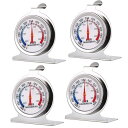 4個調理用オーブン温度計 50-300°C/100-600°F ー オーブン内の温度を測るもの ーキッチンベーキング用品