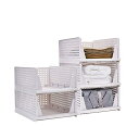 衣装ケース 引き出し 押し入れ収納ケース 折りたたみ衣装ケース 大容量5段 収納ボックス クローゼット 収納台 積み重ね可能 タンスプラスチックケース tシャツ/洋服/カバン 押し入れ収納ラック(Lサイズ5個)