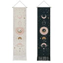 2個入り 月タペストリー 壁布 装飾布 北欧風布ポスター 壁掛け 壁飾り 模様替え 装飾用品 コットンリネン 芸術 インテリア 多機能 おしゃれ 部屋や窓の飾り リビングルーム ベッドルーム 個性プレゼント 130cm*32.5cm
