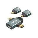 マイクロ&ミニHDMIからHDMI互換1.4メス 2イン1コンボアダプター 4K@60hz3個セット