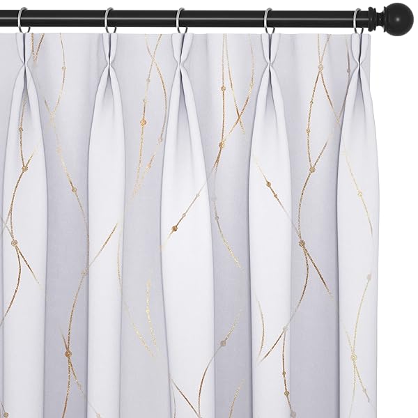 遮光 ドレープカーテン 幅100cm丈178cm グレーホワイト 金箔プリント 点線柄 断熱 遮熱 防音 節電対策 ..