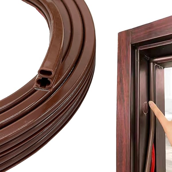 高密度のシリコーンゴム素材 窓ゴムパッキン 隙間パッキン 防音パッキン 引き戸 扉 玄関用すきまテープ 衝撃吸収 全長は約6メートルです 10mmx15mm 褐色