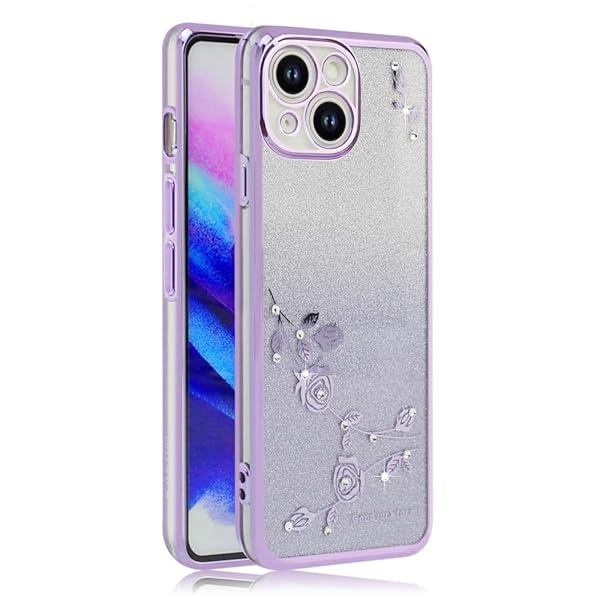 iPhone 14 ケース クリア 透明 メッキ加工 キラキラ 花柄 ソフトケース TPU 薄型 おしゃれ かわいい 衝..