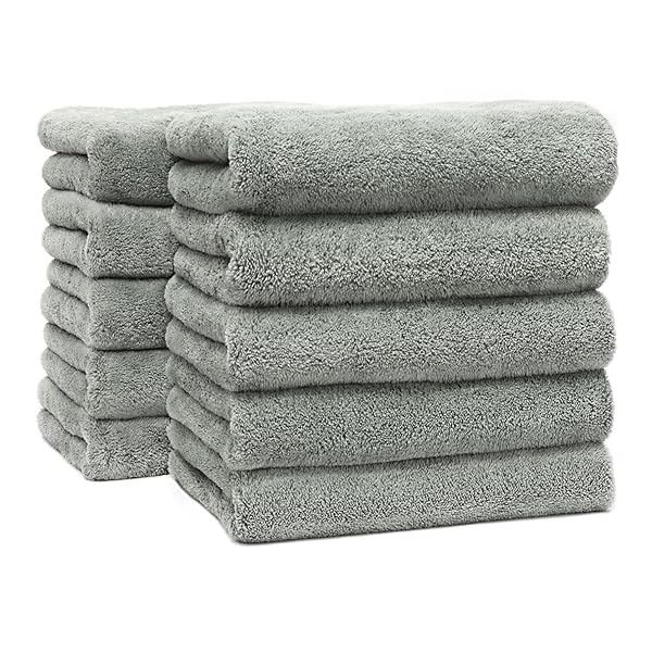フェイスタオル 10枚セット 吸水速乾 無地 ふわふわ なめらか 速乾 耐久性 毛羽落ち少ない 引っ掛けや..