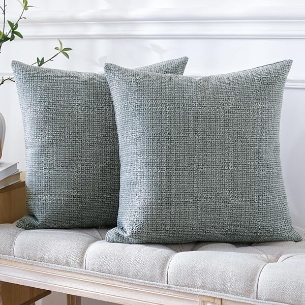 クッションカバー 北欧 2枚セット 麻 無地 おしゃれ 可愛い モダン ファスナー インテリア 装飾用ピロ..