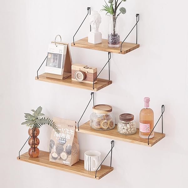 ウォールシェルフ 壁を傷つけない 壁に穴開けない 棚 ニトリ 壁を傷つけない 29+36+42+50cm4点セット 壁掛け棚 賃貸 壁 棚 穴あけない ウォールラック 壁に付けられる家具 飾り棚木製 簡単取り付け 洗面所/キッチン/トイレ/玄関 壁棚のサムネイル