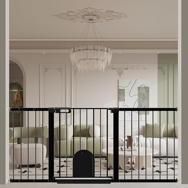 ベビーゲート ペットゲート ペットドア付き 猫 犬 ゲート 高さ76cm ベビーフェンス 突っ張り式 ダブル..