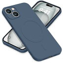 iPhone15 ケース MagSafe対応 シリコン アイフォン15 スマホケース カバー 耐衝撃 レンズ保護 マグネット搭載 車載ホルダー ワイヤレス充電対応 ストラップホール付き オシャレ 指紋防止 薄型 (ブルー)