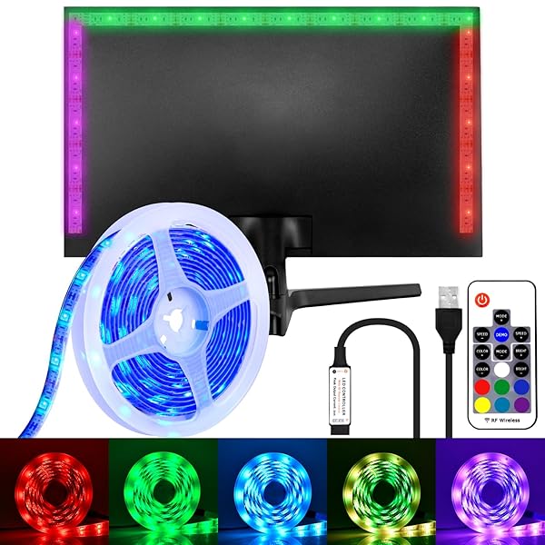 LEDテープライト RGB ledテープ 防水 30leds/m 2m USB給電式 テープライト RGB16色 テレビバックライト SMD 5050 LEDストリップライト 間接照明 調光調色調速 両面テープ 切断可能 キッチン/寝室/テレビ/TV