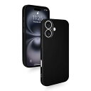 iPhone 16 Plus ケース シリコン 耐衝撃 カバー 軽量 薄型 柔軟 アイフォン16Plus スマホケース レンズ保護 ワイヤレス充電 マット質感 指紋防止 擦り傷防止 落下防止 滑り止め ストラップホール付き (ブラック)