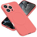 iPhone16 ProMax ケース MagSafe対応 シリコン アイフォン16ProMax スマホケース カバー 耐衝撃 レンズ保護 マグネット搭載 車載ホルダー ワイヤレス充電対応 ストラップホール付き オシャレ 指紋防止 薄型 (レッド)