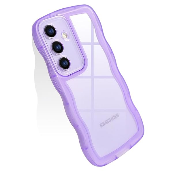 スマホケース 対応 Galaxy A55 ケース SC-53E / SCG27 ケースクリア 全透明 かわいい tpuソフトケース 薄型 軽量 傷防止背面 滑り止め 指紋防止 ストラップホール付き ギャラクシーA55 携帯電話ケース (クリア-パープ