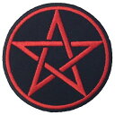 Goth Pagan Symbolsペンタグラム刺繍入りアイロン貼り付け/縫い付けワッペン