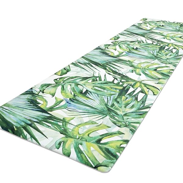 拭けるキッチンマット ビニール製 抗菌防臭 防カビ 防炎 (ジャングル, 約45×240cm)