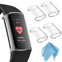 for Fitbit Charge 6 / 5 ケース クリア ソフト TPU メッキ スクリーンカバー 全面保護バンパー シェル 脱着簡単 耐衝撃性 フィット...