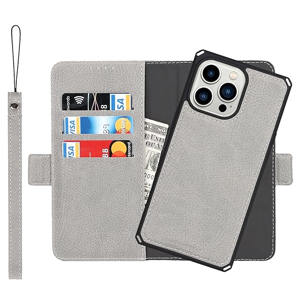 for iPhone 14 Pro ケース カバー手帳型 iPhone 14Pro 背面ケース 分離式両用2way 取り外し自由 内蔵マグネット iPhone14Pro 携帯カバー 縄掛け 合成PUレザー + TPUケース 財布型カード収納 横開きス